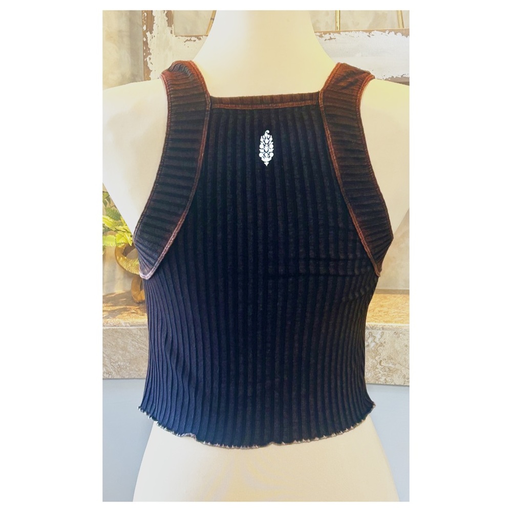 EUC Free People Movement (XS) Brown Ribbed Crop Tank